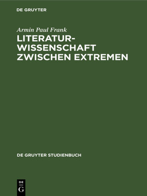 cover image of Literaturwissenschaft zwischen Extremen